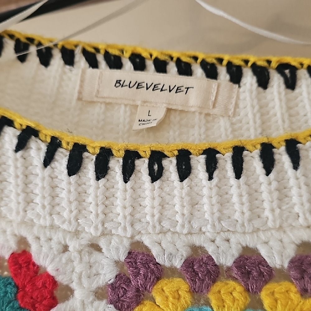 Colorful Crochet Patterned Sweater - Picture 2 of 3